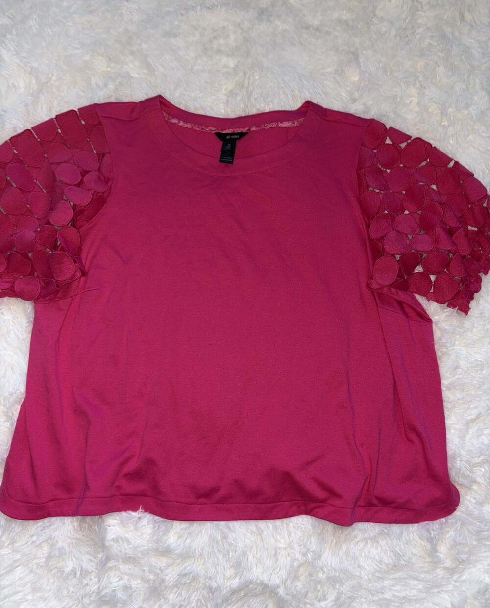 Ali Miles 3x Magenta Pink Geometric Circle Top. Soft, Exc. Condition. Pretty